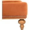 Safavieh Couture Rosealina Sienna Velvet Tufted Silver Nailhead Ottoman(Sienna)