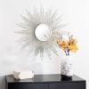 Safavieh Home Collection Alves 30-inch Champagne Sunburst Round Mirror