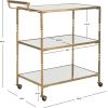 Safavieh Home Collection Aurelius Silver Bar Cart(Gold / Mirror)