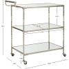 Safavieh Home Collection Aurelius Silver Bar Cart(Silver / Mirror)
