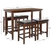 Safavieh Home Collection Billy 5 Piece Pub Set, Dark Brown and Black