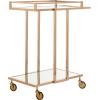 Safavieh Home Collection Capri BCT8003A Gold and Mirror 2 Tier Rectangle Bar Cart
