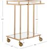 Safavieh Home Collection Capri BCT8003A Gold and Mirror 2 Tier Rectangle Bar Cart