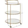 Safavieh Home Collection Dulcinea Silver Bar Cart(Gold / Mirror)