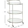 Safavieh Home Collection Dulcinea Silver Bar Cart(Silver / Mirror)