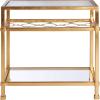 Safavieh Home Collection Hanzel Silver Leaf Glass Side Table(Gold / Glass)
