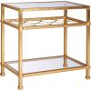 Safavieh Home Collection Hanzel Silver Leaf Glass Side Table(Gold / Glass)