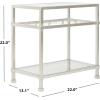 Safavieh Home Collection Hanzel Silver Leaf Glass Side Table(Silver / Glass)