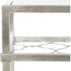 Safavieh Home Collection Hanzel Silver Leaf Glass Side Table(Silver / Glass)