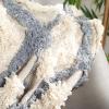 Safavieh Home Collection Lila Grace Boho Grey and Beige Fringe 50 x 60-inch Throw Blanket(Grey / Beige)