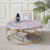 Safavieh Home Collection Rumi Emerald and Gold Tufted Velvet Ottoman,(Emerald / Gold)