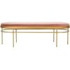 Safavieh Home Sylva 63-inch Glam Dusty Rose Velvet and Gold Oval Bench(Dusty Rose / Gold)