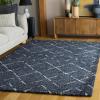 SAFAVIEH Area Rug 8×10 – Arizona Shag Collection – Large – Ivory & Beige, Moroccan Boho Design, Non-Shedding & Easy to Clean, Ideal for Living Room, Bedroom, Dining Space (ASG743A)(Slate Blue/Ivory)