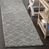 SAFAVIEH Area Rug 8×10 – Arizona Shag Collection – Large – Ivory & Beige, Moroccan Boho Design, Non-Shedding & Easy to Clean, Ideal for Living Room, Bedroom, Dining Space (ASG743A)(Grey/Ivory)