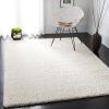SAFAVIEH Area Rug 8×10 – August Shag Collection – Large – White, Solid Pattern, Non-Shedding & Easy Cleaning, Plush Thick Pile, Ideal for Living Room, Bedroom, Dining Space (AUG900A)(Ivory)