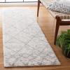 SAFAVIEH Area Rug 8×10 – Berber Shag Collection – Large – Ivory & Grey, Moroccan Design, Non-Shedding & Easy Cleaning, Plush Thick Pile, Ideal for Living Room, Bedroom, Dining Space (BER574G)(Grey/Ivory)