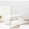 SAFAVIEH Couture Collection – Caralynn Brown Chenille Upholstered Bench, Modern Waterfall Curved Silhouette, Fully Assembled (SFV5027S)(Creme)