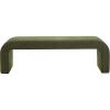 SAFAVIEH Couture Collection – Caralynn Brown Chenille Upholstered Bench, Modern Waterfall Curved Silhouette, Fully Assembled (SFV5027S)(Dark Green)