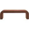 SAFAVIEH Couture Collection – Caralynn Brown Chenille Upholstered Bench, Modern Waterfall Curved Silhouette, Fully Assembled (SFV5027S)(Rust)