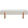SAFAVIEH Couture Collection – Kandiss Taupe Chenille Bench with Brown Wood Legs, Modern Upholstered Seating (SFV5117B)