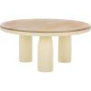 SAFAVIEH Couture Collection – Veronica Scandinavian Natural & White Lacquer 3-Leg Round Coffee Table (SFV5786A)(Natural/White)