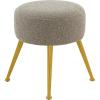 SAFAVIEH Couture Collection Anna Light Grey Boucle/Gold Footstool Ottoman(Light Grey/Gold)