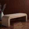 SAFAVIEH Couture Collection Caralynn Mid-Century Modern Tan Faux Lamb’s Wool Bench (Fully Assembled)