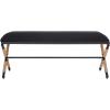 SAFAVIEH Couture Collection Carmelo Coastal Black Linen Hemp Wrapped Bench(Black)