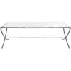 SAFAVIEH Couture Collection Debbie Brass Metal Rectangle Coffee Table (Fully Assembled)(Silver)