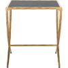 SAFAVIEH Couture Collection Debbie Silver Square Metal Accent Table (Fully Assembled)(Brass/Black)