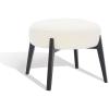 SAFAVIEH Couture Collection Emilynn Scandinavian Ivory Faux Shearling/Black Ottoman (Fully Assembled)