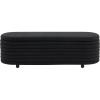 SAFAVIEH Couture Collection Jaymie Camel/Black Oval Faux Vegan Leather Storage Bench Lift Top for Bedroom Living Room(Black)
