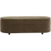 SAFAVIEH Couture Collection Jaymie Camel/Black Oval Faux Vegan Leather Storage Bench Lift Top for Bedroom Living Room(Dark Olive/Black)