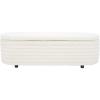 SAFAVIEH Couture Collection Jaymie Contemporary Ivory Boucle/Black Oval Storage Bench