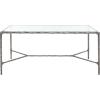 SAFAVIEH Couture Collection Jessa Silver Metal/Glass Top Rectangle Coffee Table (Fully Assembled)(Silver)