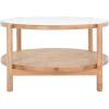 SAFAVIEH Couture Collection Karyna Natural Solid Wood Rattan/Glass Coffee Table(Clear/Natural)