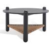 SAFAVIEH Couture Collection Macianna Black Woven Shelf Round Coffee Table
