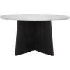 SAFAVIEH Couture Collection Madilynn Black Solid Wood Round Coffee Table(Black/Light Grey)