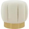 SAFAVIEH Couture Collection Maxine Ivory Boucle/Gold Channel Tufted Ottoman (Fully Assembled)