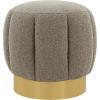 SAFAVIEH Couture Collection Maxine Light Grey Boucle/Gold Channel Tufted Ottoman (Fully Assembled)