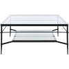 SAFAVIEH Couture Collection Mieka Black Iron/Tempered Glass Square Cocktail Table