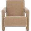 SAFAVIEH Couture Collection Taylor Modern Navy Velvet Upholstered Accent Chair (Fully Assembled)(Light Brown)