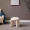 SAFAVIEH Couture Collection Vivie Ivory Faux Shearling Ottoman (Fully Assembled)(Ivory)