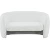 SAFAVIEH Couture Collection Zhao White Linen Curved Loveseat(White)