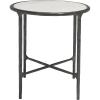 SAFAVIEH Couture Home Collection Jessa Brass Metal/White Marble Top Round End Table (Fully Assembled)(Black/White)