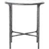 SAFAVIEH Couture Home Collection Jessa Brass Metal/White Marble Top Round End Table (Fully Assembled)(Silver)