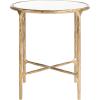 SAFAVIEH Couture Home Collection Jessa Brass Metal/White Marble Top Round End Table (Fully Assembled)(White / Brass)