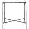 SAFAVIEH Couture Home Collection Jessa Brass Metal/White Marble Top Square End Table (Fully Assembled)(Silver)