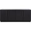 SAFAVIEH Couture Mallory TV Stand for up to 65″ Flatscreen – White Wash, 4 Doors with Interior Storage, Entertainment Media Console Cabinet, Fully Assembled (SFV2120B)(Black)