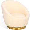 SAFAVIEH Couture Pippa Faux Lamb Wool Swivel Chair(Ivory/Gold)